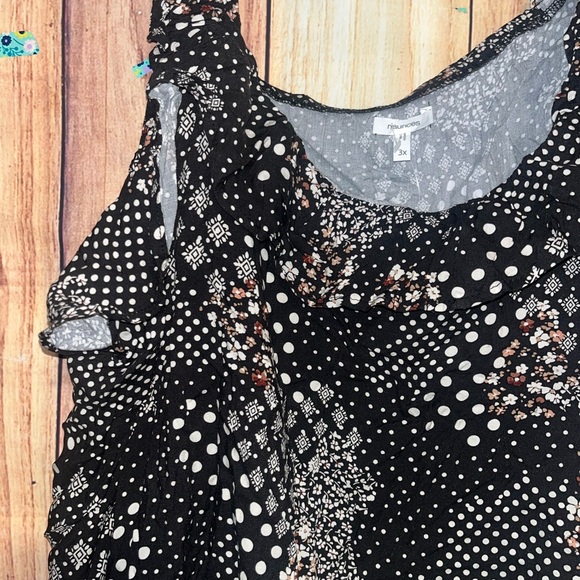 Maurices Plus Size Ruffle Black Tank Top NWT 3XL Floral - Picture 2 of 7